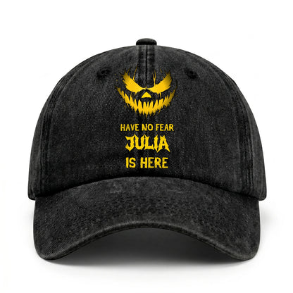 Have No Fear Your Name Is Here Jack O' Lantern Washed Cap JULIA 13K1 C135PF
