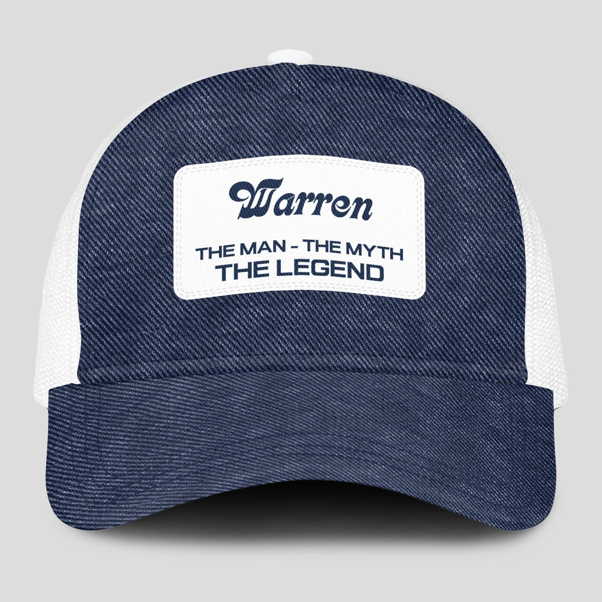 The Man The Myth The Legend Blue Denim Mesh Cap WARREN 13K1 C194PF