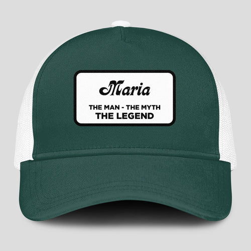 The Man The Myth The Legend Green And White Mesh Cap MARIA 13K1 C198PF
