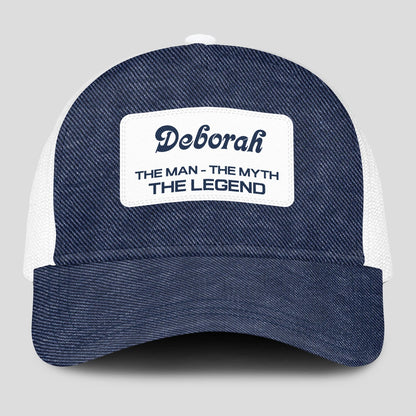 The Man The Myth The Legend Blue Denim Mesh Cap DEBORAH 13K1 C194PF