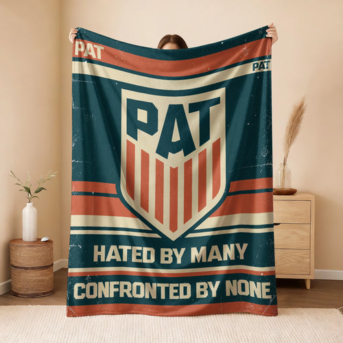 Hated By Many Confronted By None Retro Fleece Blanket PAT 13K1 BK58