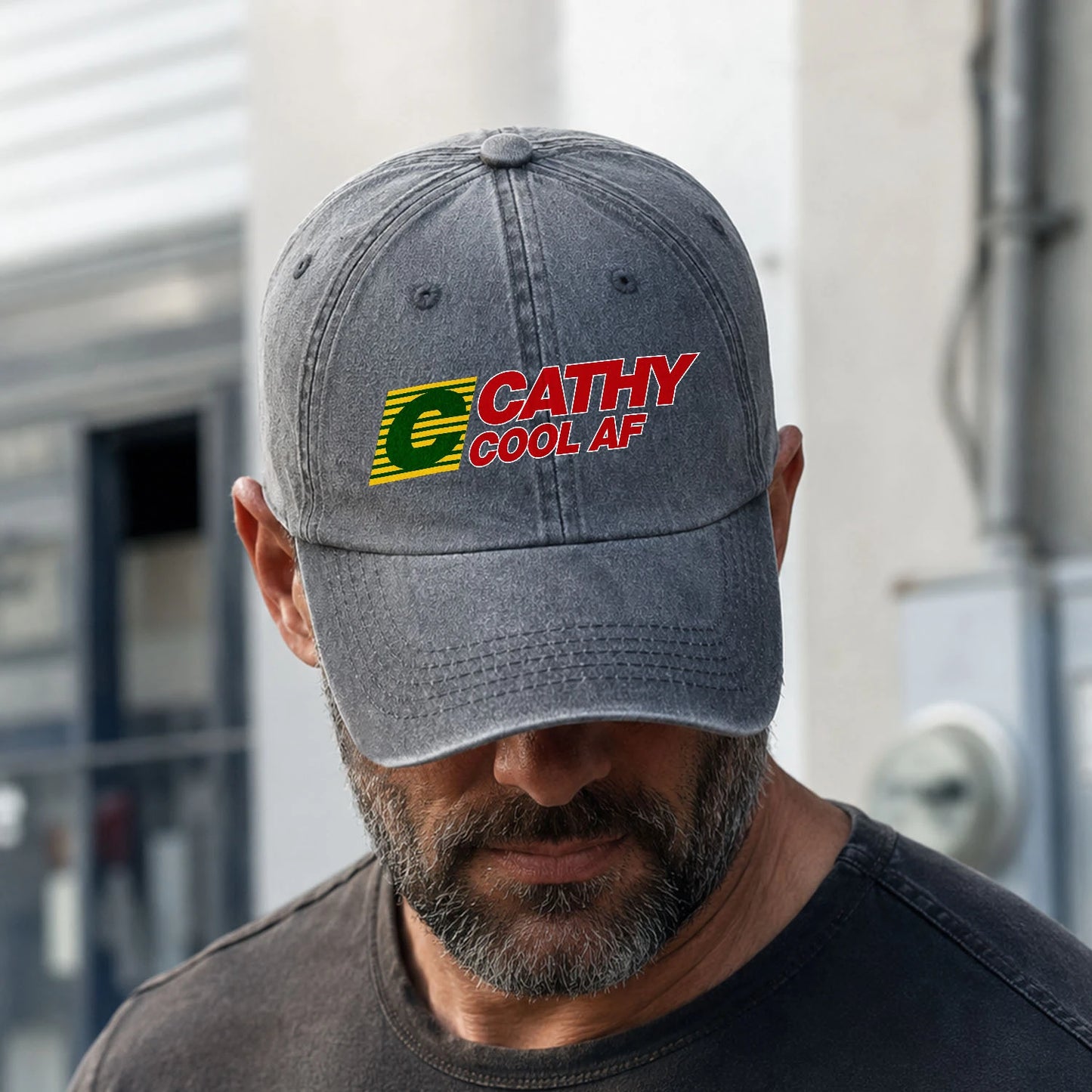 Your Name Cool Af Funny Washed Cap CATHY 13K1 C85PF
