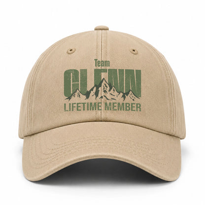 Team Your Name Lifetime Member Mountain Cap GLENN 13K1 C58PF