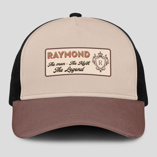 The Man The Myth The Legend Brown And Beige Mesh Cap RAYMOND 13K1 C213PF