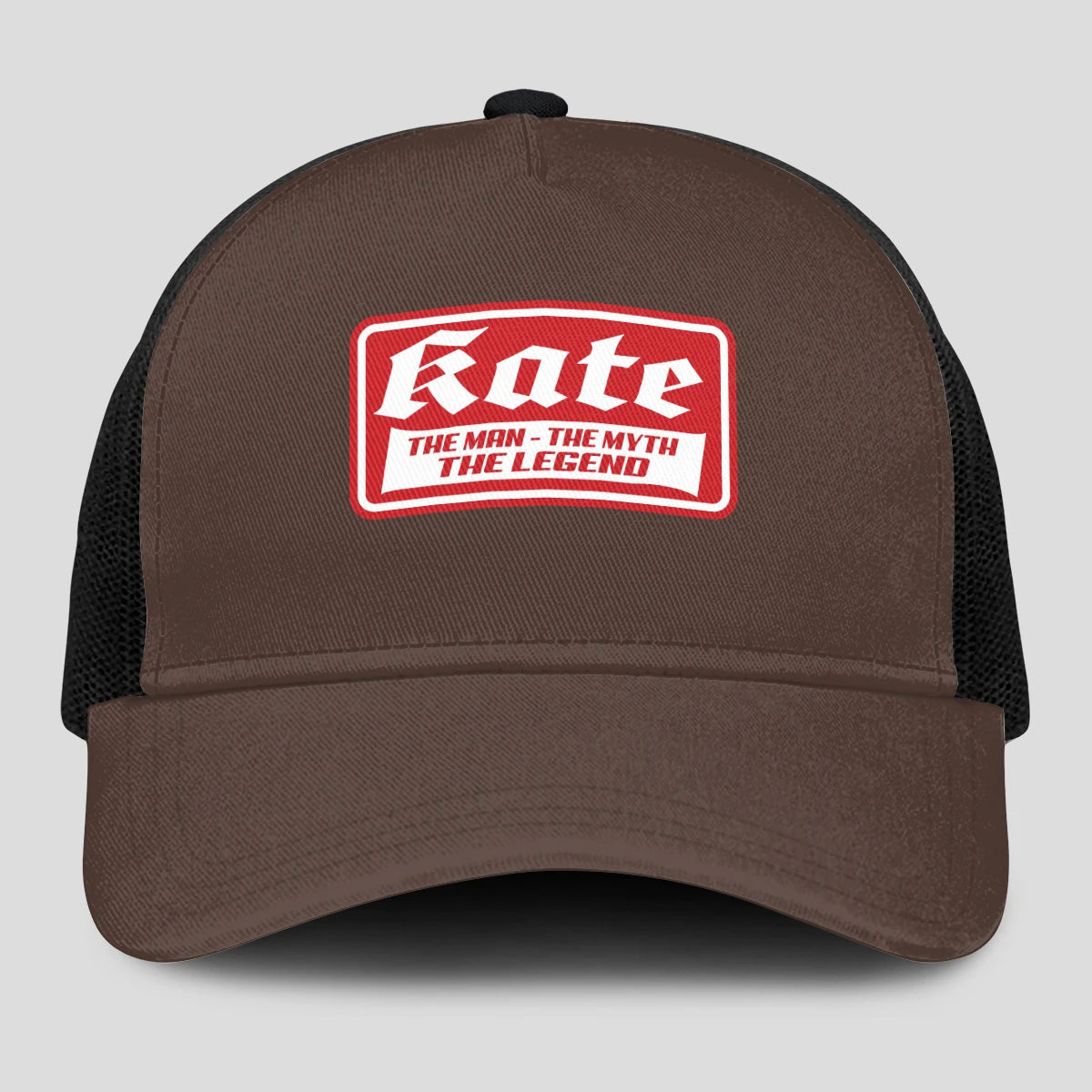 The Man The Myth The Legend Red Logo Brown Mesh Cap KATE 13K1 C203PF
