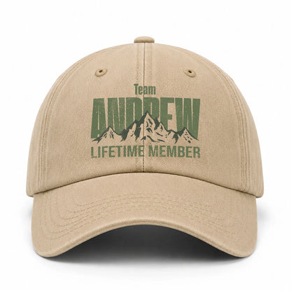 Team Your Name Lifetime Member Mountain Cap ANDREW 13K1 C58PF