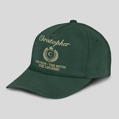 The Man The Myth The Legend Crest Forest Green Cap CHRISTOPHER 13K1 C159PF