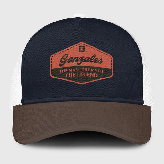The Man The Myth The Legend Navy And Brown Mesh Cap GONZALES 13K1 C188PF