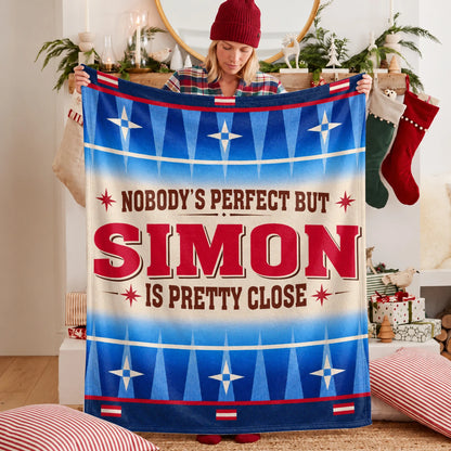 Nobody's Perfect But Your Name Is Close Native American Fleece Blanket SIMON 13K1 BK57