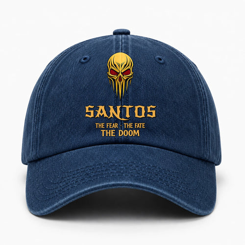 The Fear The Fate The Doom Skull Blue Washed Cap SANTOS 13K1 C97PF