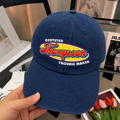 Certified Your Name Trouble Maker Washed Cap THOMPSON 13K1 C73PF