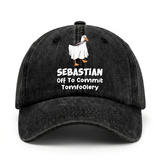 Off To Commit Tomfoolery Funny Goose Washed Cap SEBASTIAN 13K1 C131PF