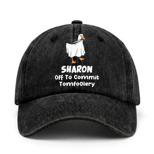 Off To Commit Tomfoolery Funny Goose Washed Cap SHARON 13K1 C131PF