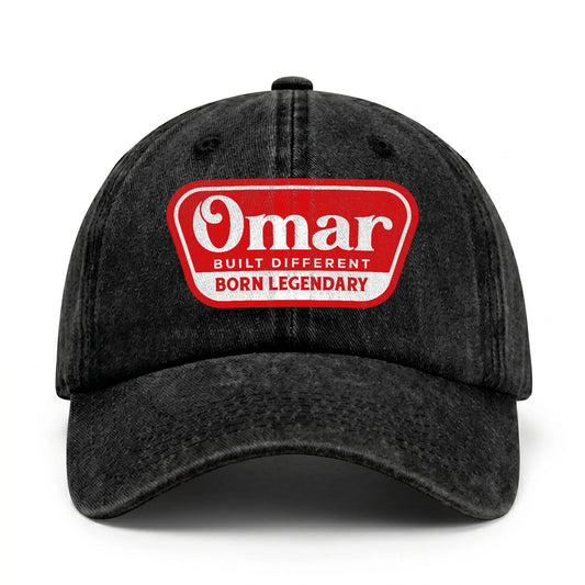 Built Different Born Legendary Red Logo Washed Cap OMAR 13K1 C63PF