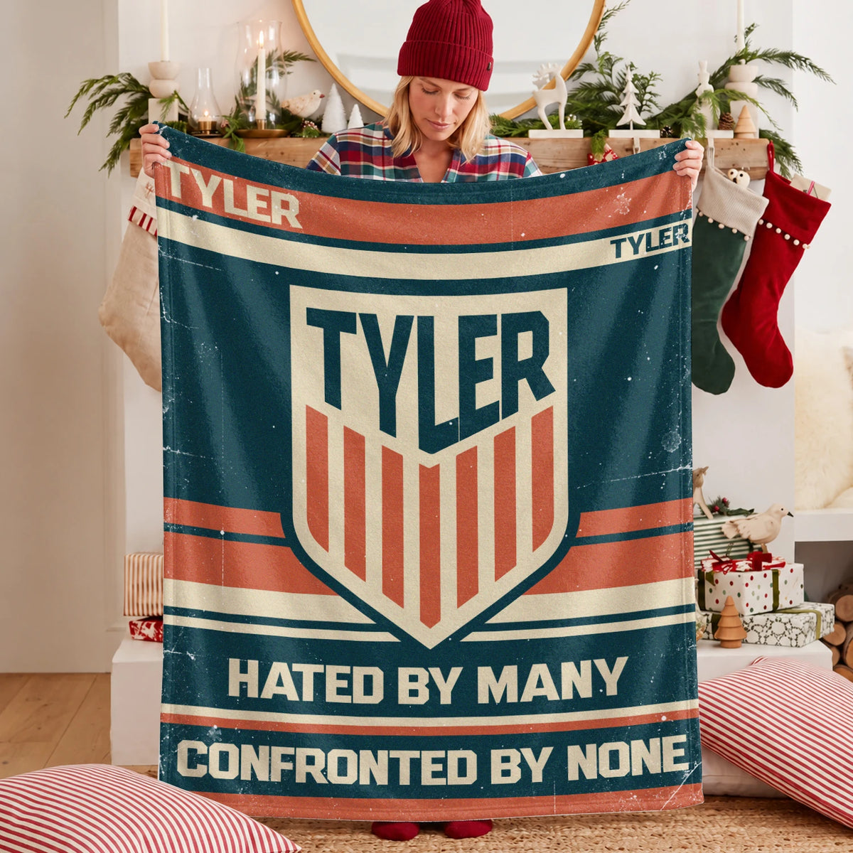 Hated By Many Confronted By None Retro Fleece Blanket TYLER 13K1 BK58