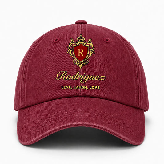 Live Laugh Love Luxury Burgundy Washed Cap RODRIGUEZ 13K1 C119PF
