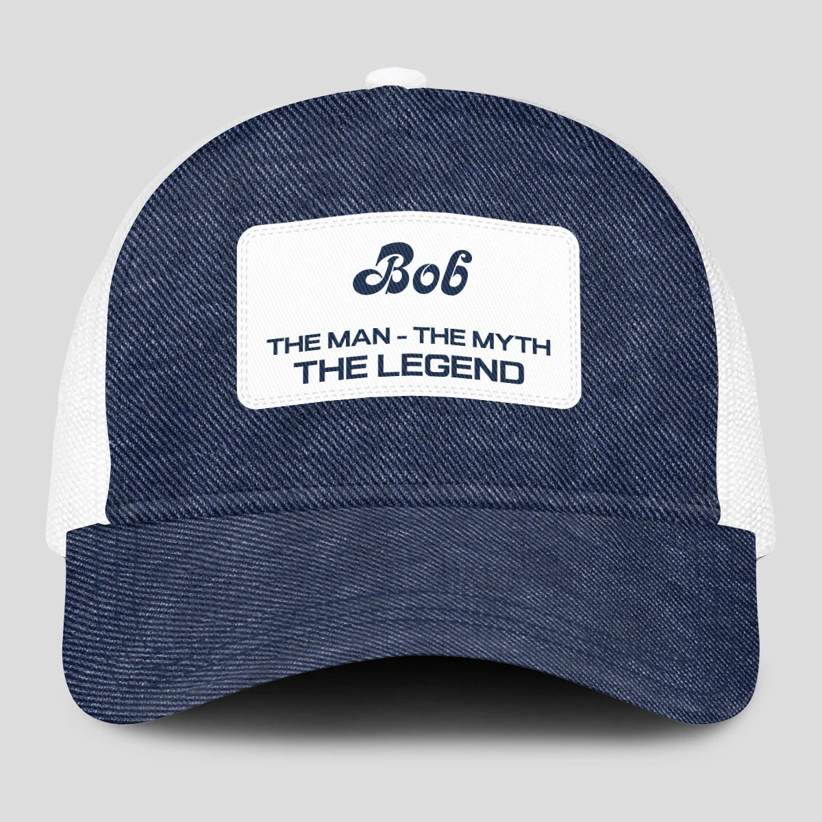 The Man The Myth The Legend Blue Denim Mesh Cap BOB 13K1 C194PF