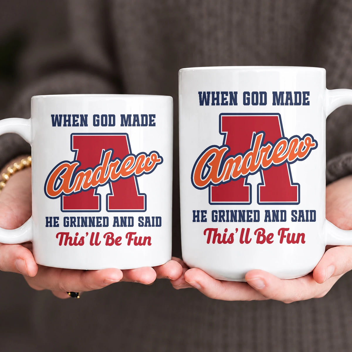 When God Made Your Name Personalized Baseball Mug ANDREW 13K1 MG07