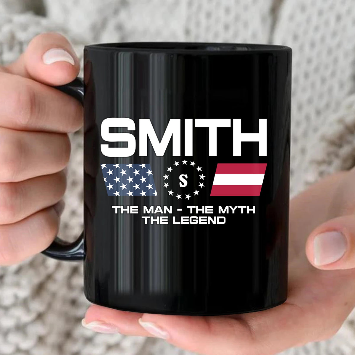 The Man The Myth The Legend Us Flag Mug SMITH 13K1 MG23
