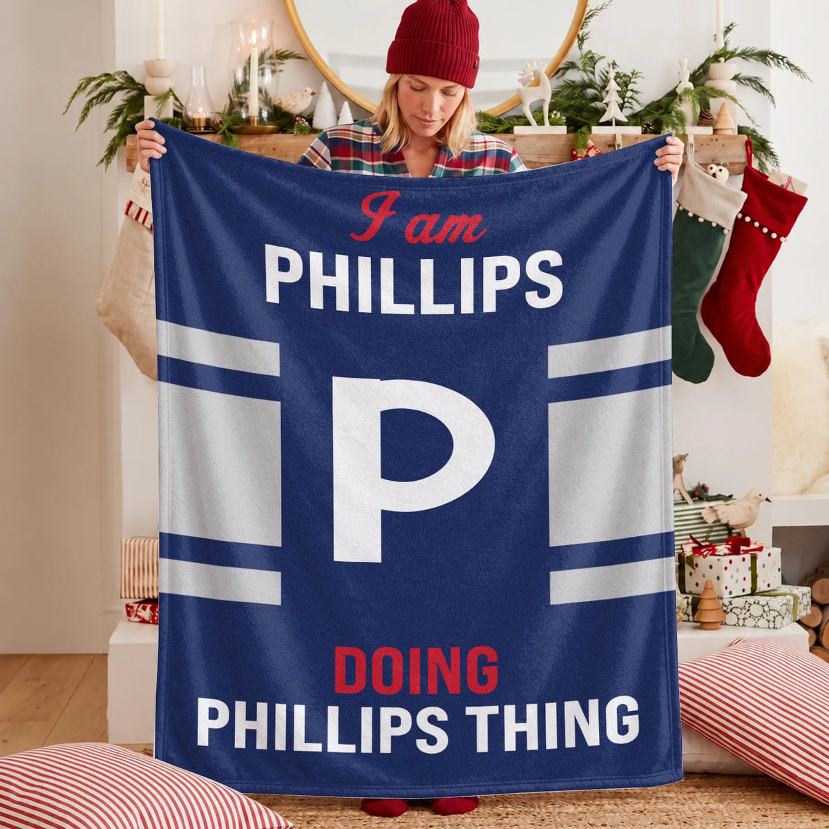 I'm Name Doing Name Things Navy Fleece Blanket PHILLIPS 13K1 BK51