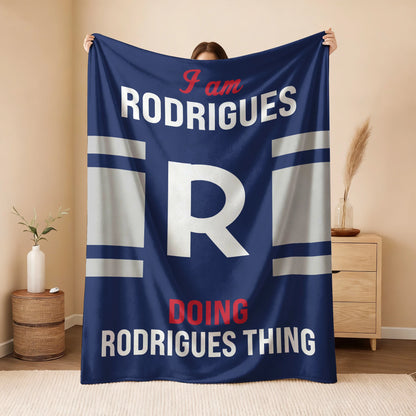 I'm Name Doing Name Things Navy Fleece Blanket RODRIGUES 13K1 BK51