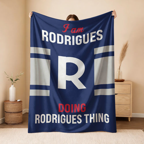 I'm Name Doing Name Things Navy Fleece Blanket RODRIGUES 13K1 BK51