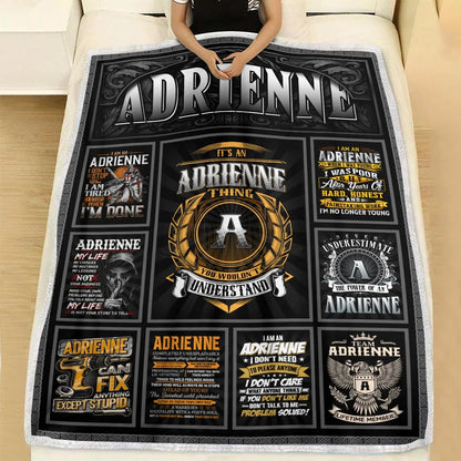 ADRIENNE Personalized Blanket | Custom Name Cozy Throw Gift 13K3-BK2