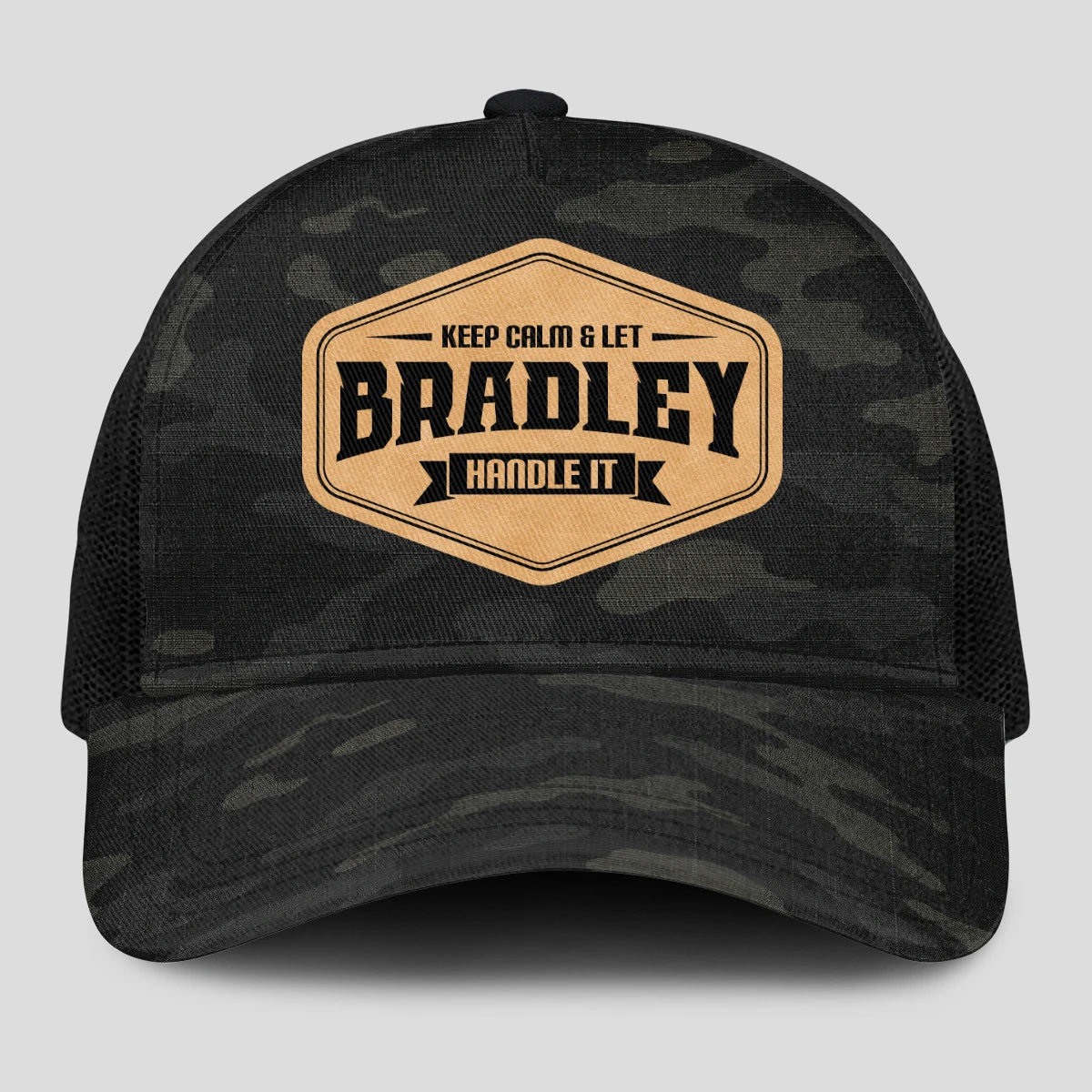 Keep Calm & Let Your Name Handle It Dark Camo Mesh Cap BRADLEY 13K1 C195PF
