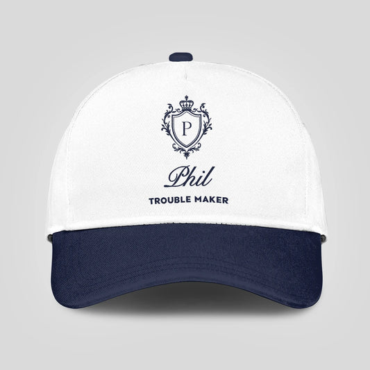 Trouble Maker Funny Blue And White Cap PHIL 13K1 C152PF