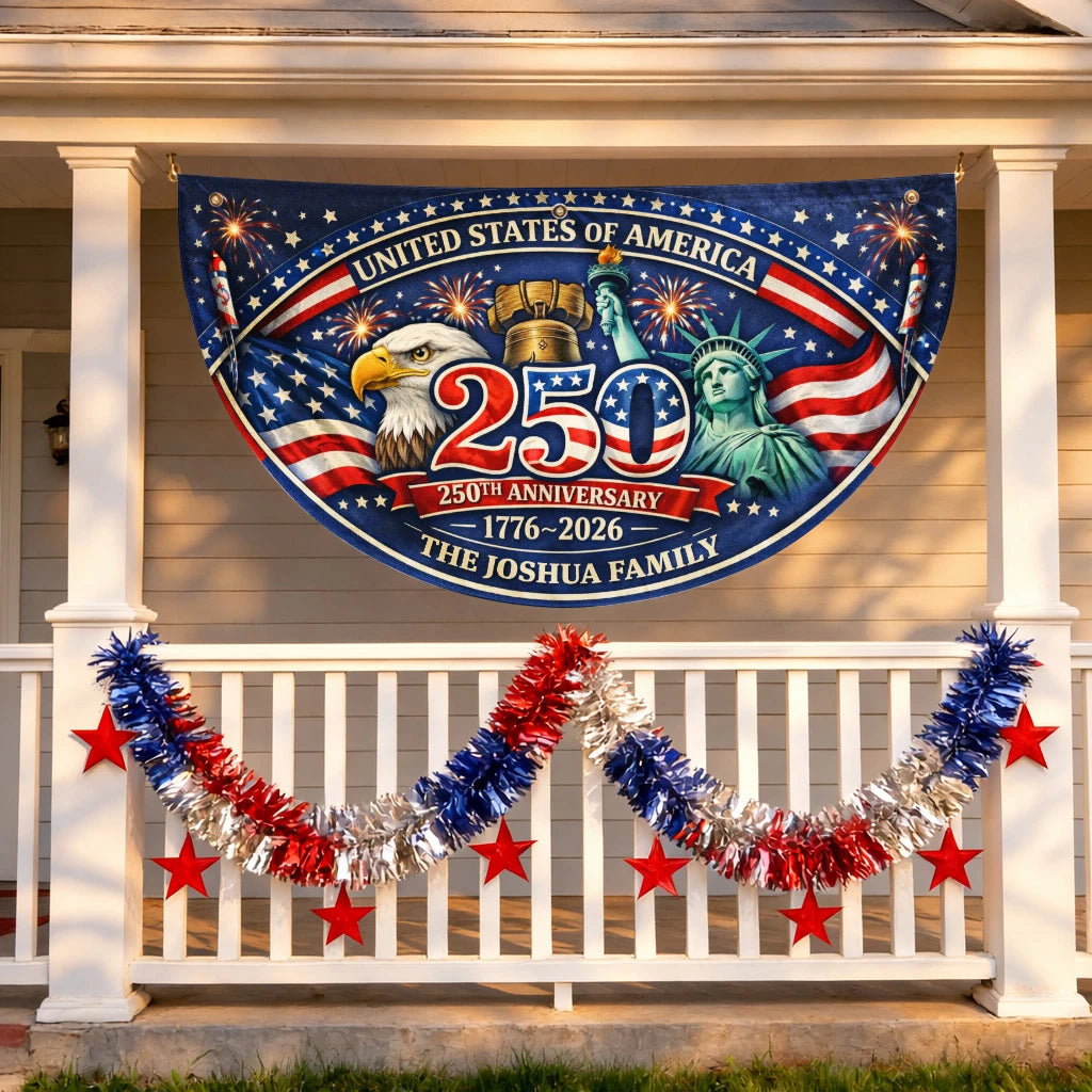 JOSHUA 13K1-FL1 Personalized US 250th Anniversary Family Flag