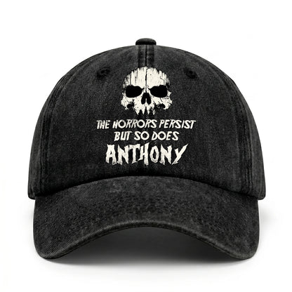 The Horrors Persist But So Does Your Name Cool Skull Washed Cap ANTHONY 13K1 C134PF