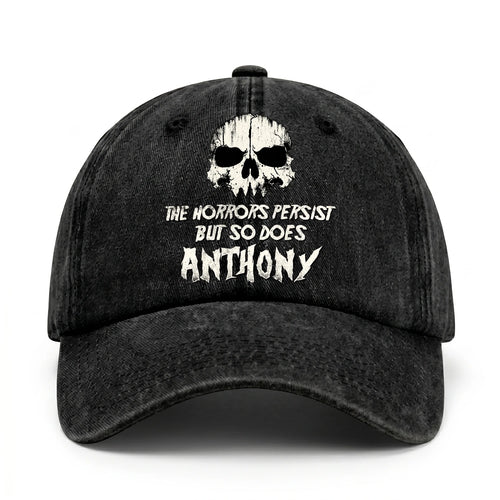 The Horrors Persist But So Does Your Name Cool Skull Washed Cap ANTHONY 13K1 C134PF