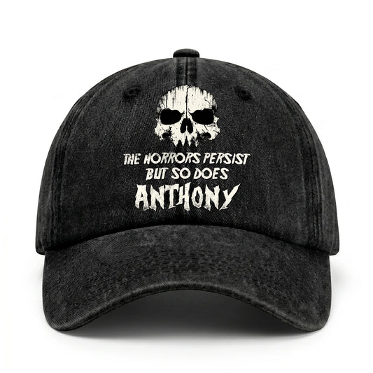 The Horrors Persist But So Does Your Name Cool Skull Washed Cap ANTHONY 13K1 C134PF