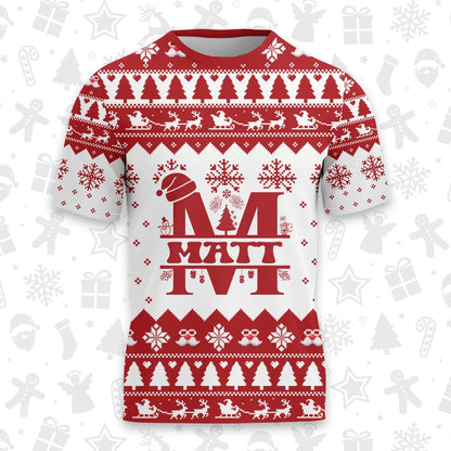 MATT Personalized Christmas T-Shirt Pajama Set - Holiday Gift Outfit 13K1-CR2