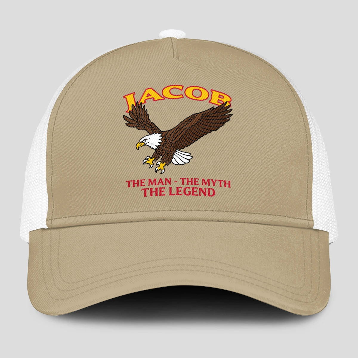 The Man The Myth The Legend Eagle Khaki Mesh Cap JACOB 13K1 C210PF
