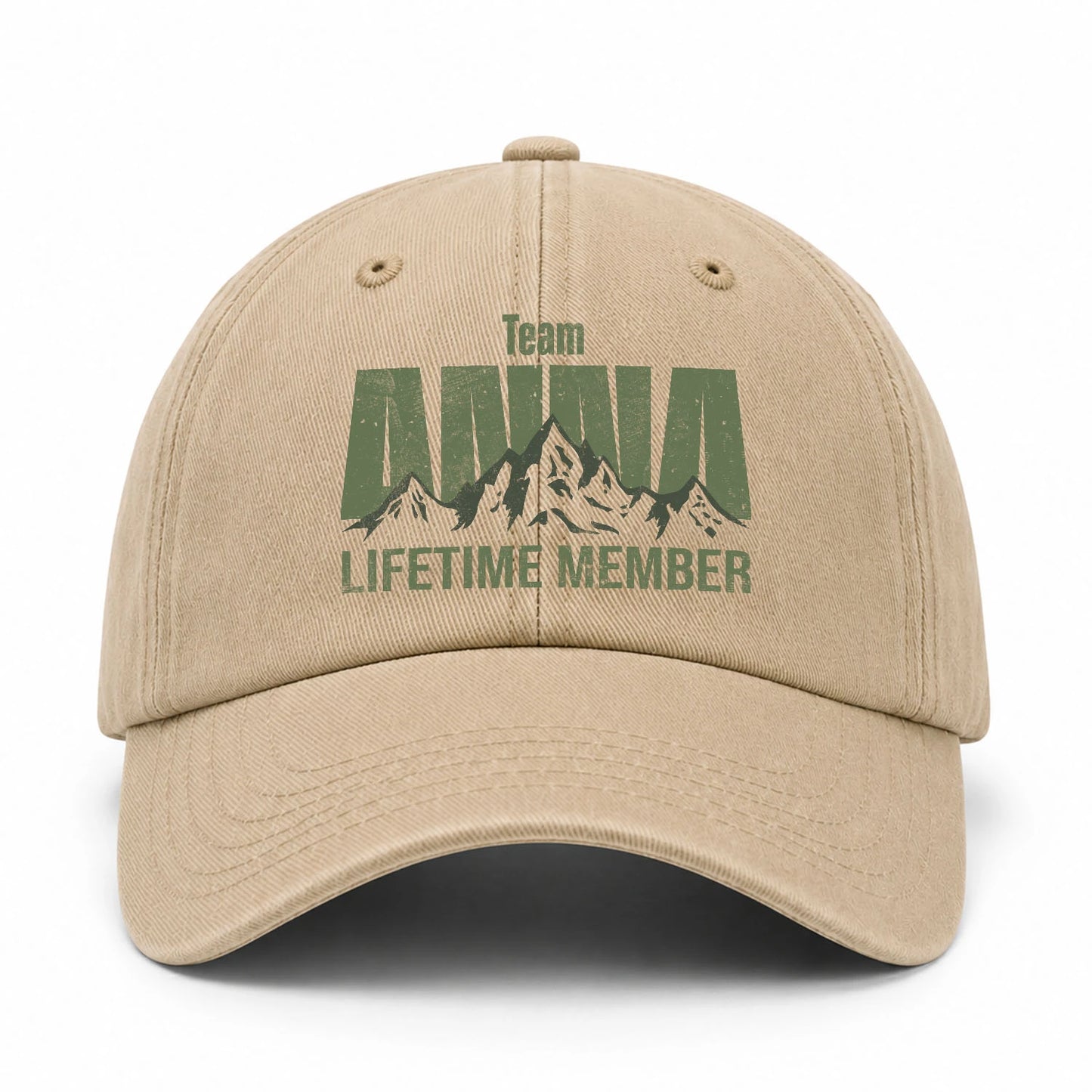Team Your Name Lifetime Member Mountain Cap ANNA 13K1 C58PF