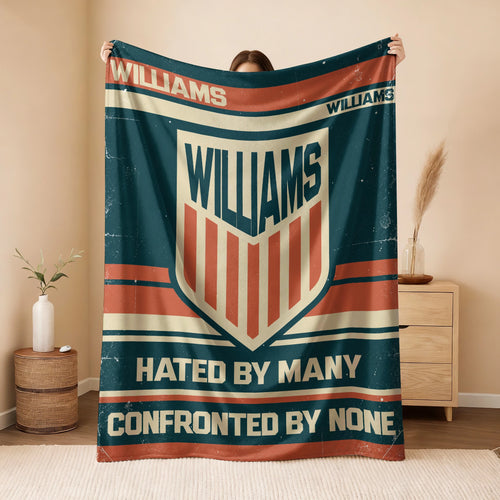 Hated By Many Confronted By None Retro Fleece Blanket WILLIAMS 13K1 BK58