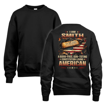 SMITH 13K1-525 Personalized " ... A Born-Free, Gun-Toting Constitution Loving American"
