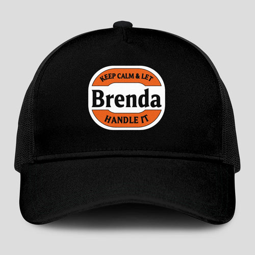 Keep Calm & Let Your Name Handle It Black Mesh Cap BRENDA 13K1 C199PF