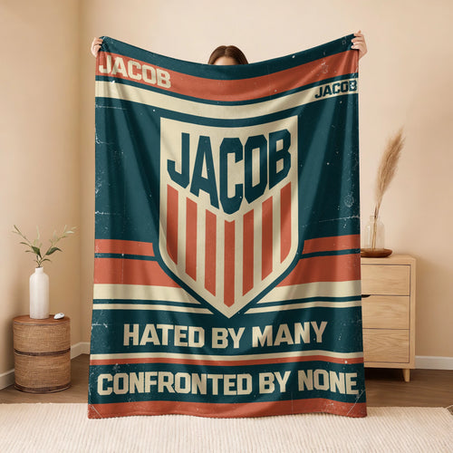 Hated By Many Confronted By None Retro Fleece Blanket JACOB 13K1 BK58