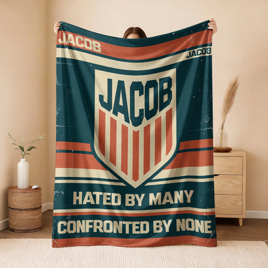 Hated By Many Confronted By None Retro Fleece Blanket JACOB 13K1 BK58