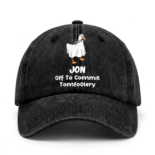 Off To Commit Tomfoolery Funny Goose Washed Cap JON 13K1 C131PF