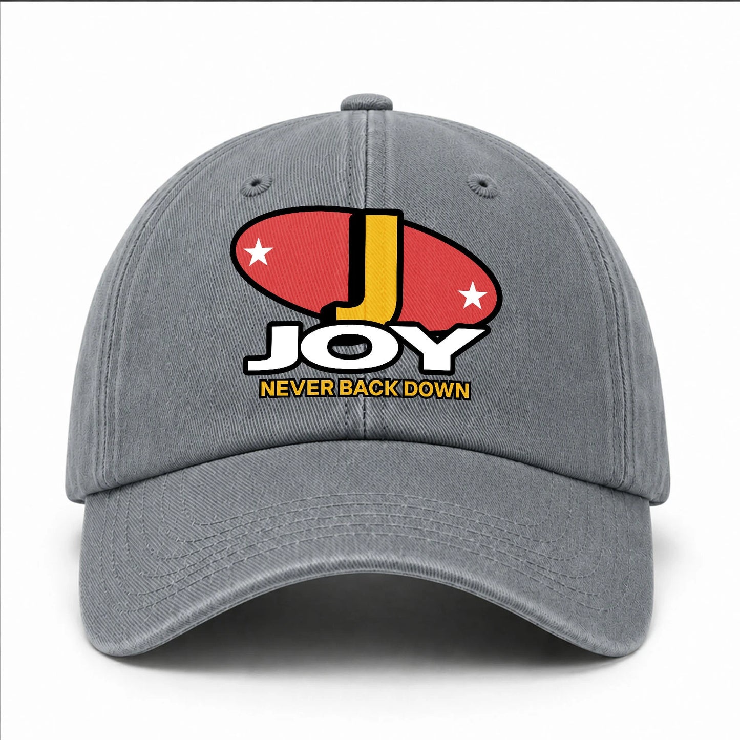 Never Back Down With Your Name And Initial Letter Washed Cap JOY 13K1 C82PF