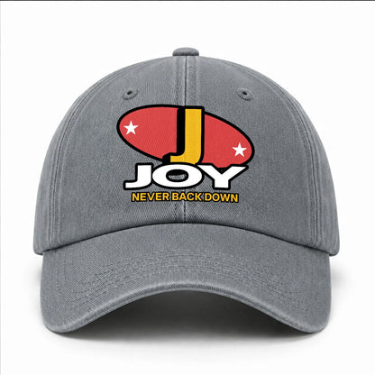 Never Back Down With Your Name And Initial Letter Washed Cap JOY 13K1 C82PF