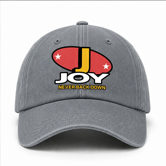 Never Back Down With Your Name And Initial Letter Washed Cap JOY 13K1 C82PF