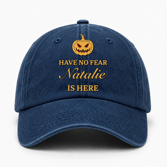 Have No Fear Your Name Is Here Jack O' Lantern Washed Cap NATALIE 13K1 C165PF