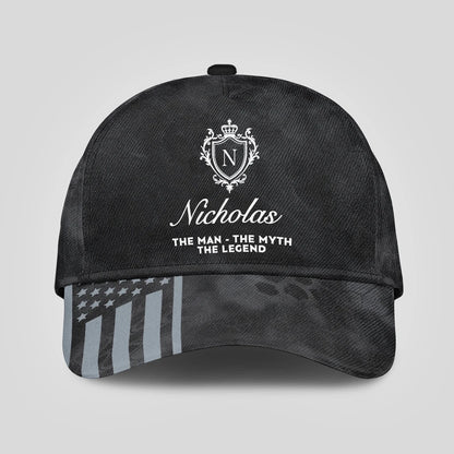 The Man The Myth The Legend America Black Camo Cap NICHOLAS 13K1 C173PF