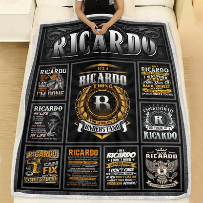 RICARDO Personalized Blanket | Custom Name Cozy Throw Gift 13K1-BK2