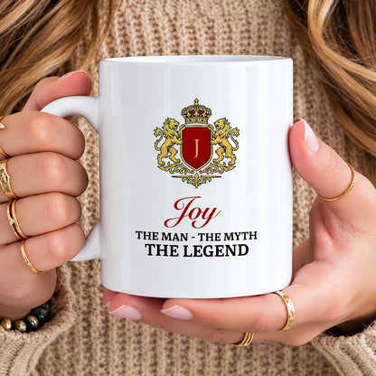 The Man The Myth The Legend Gold Royal Logo Mug JOY 13K1 MG03