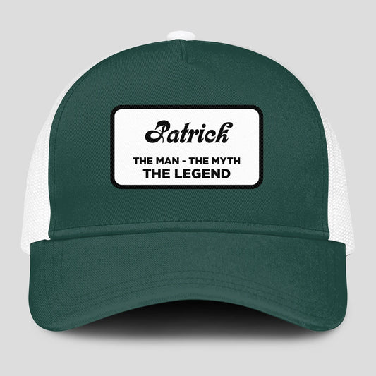 The Man The Myth The Legend Green And White Mesh Cap PATRICK 13K1 C198PF